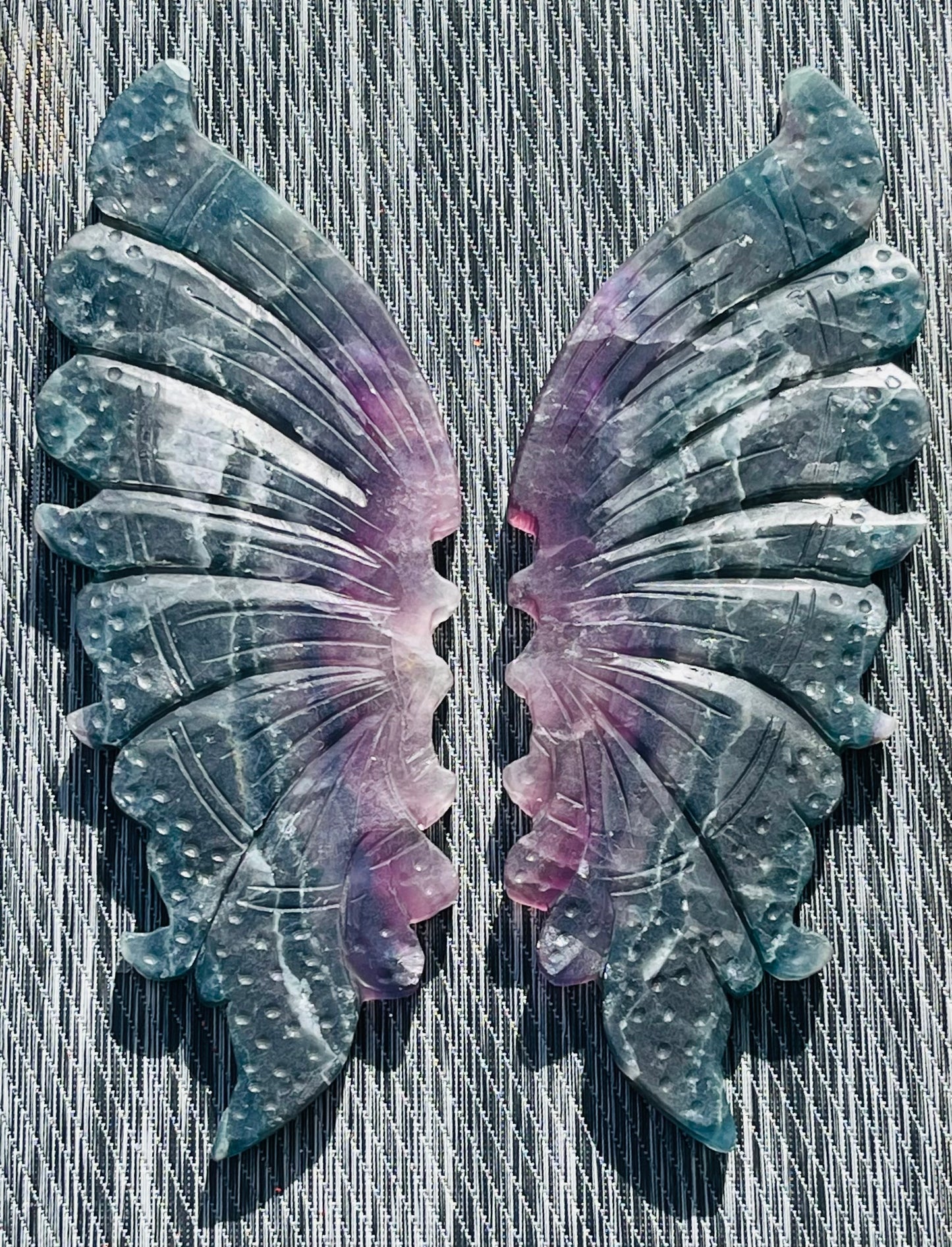 Fluorite Butterfly Wings Black Stand