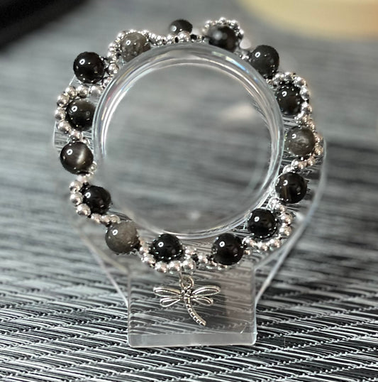 Silver Obsidian Bracelet