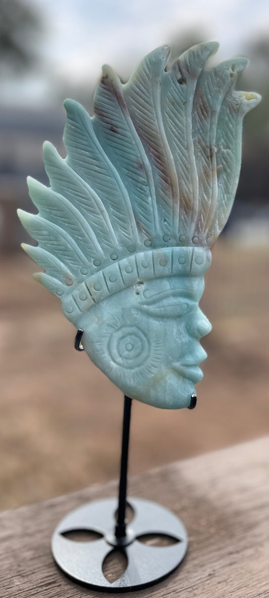 Caribbean Calcite Indian Head