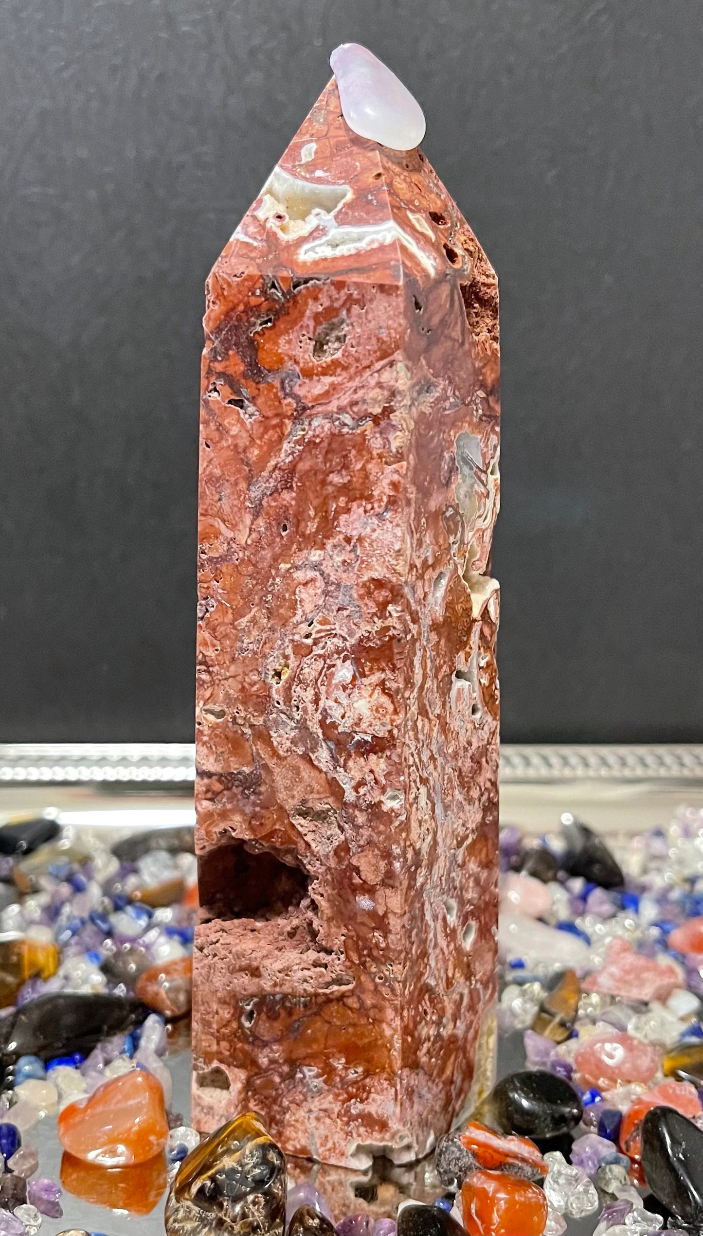 Red Jasper Druzy Tower