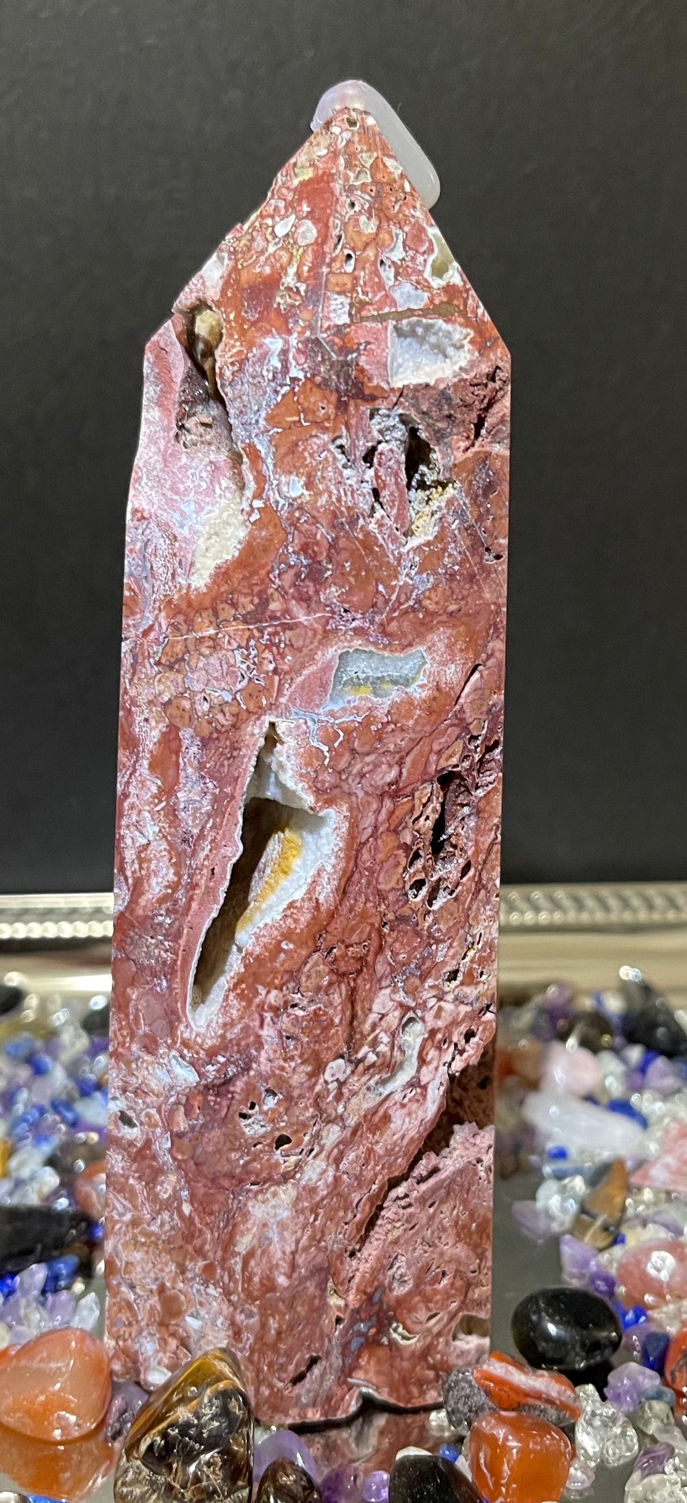 Red Jasper Druzy Tower