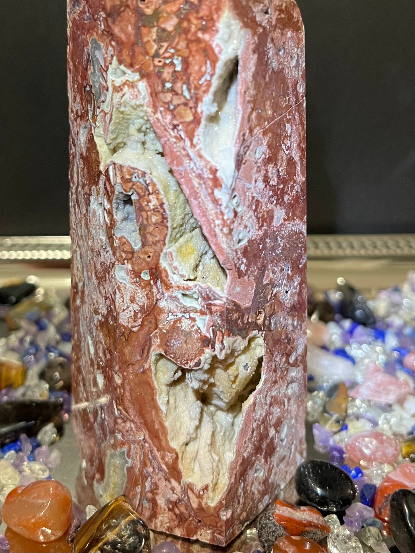 Red Jasper Druzy Tower