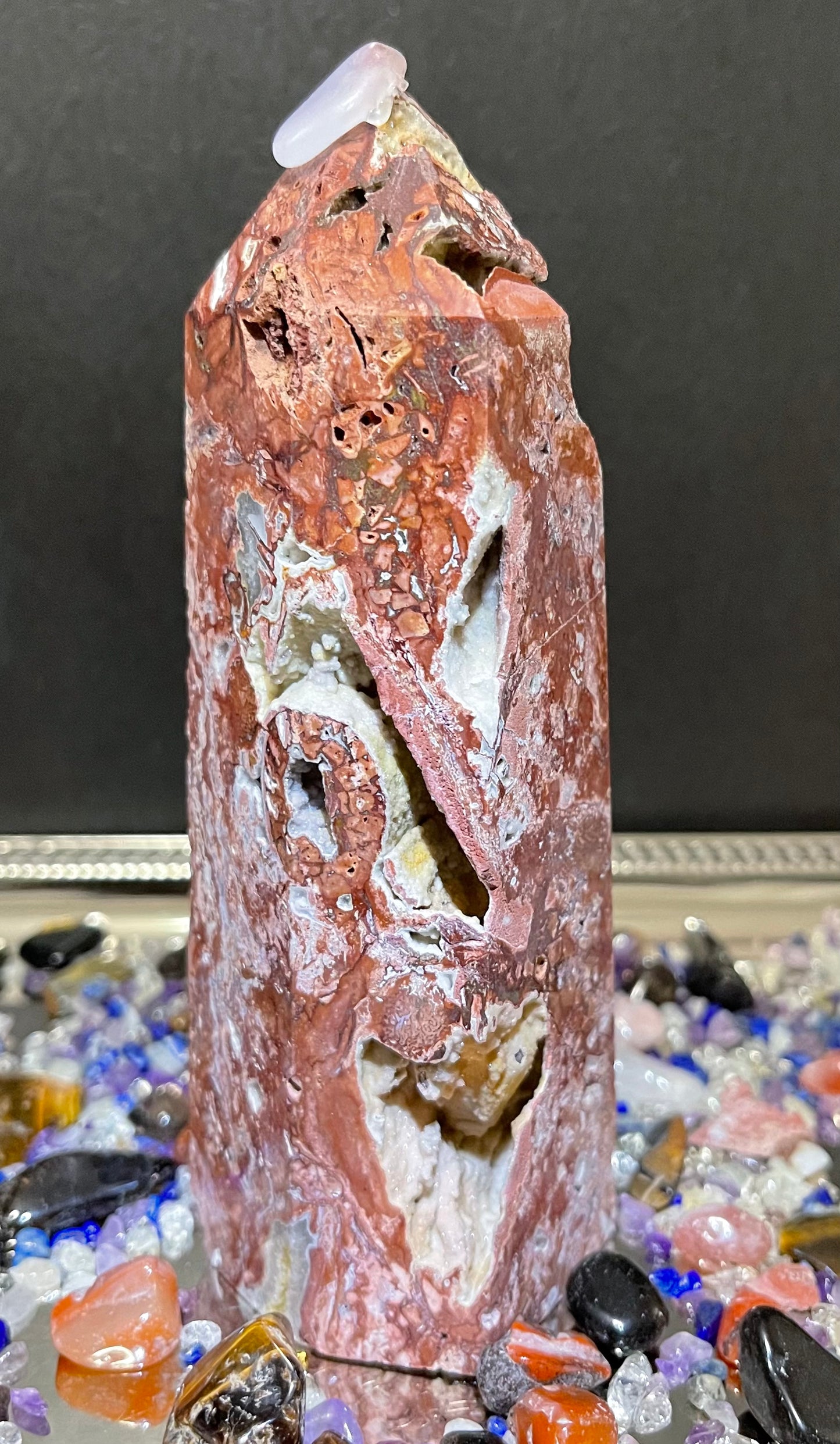 Red Jasper Druzy Tower