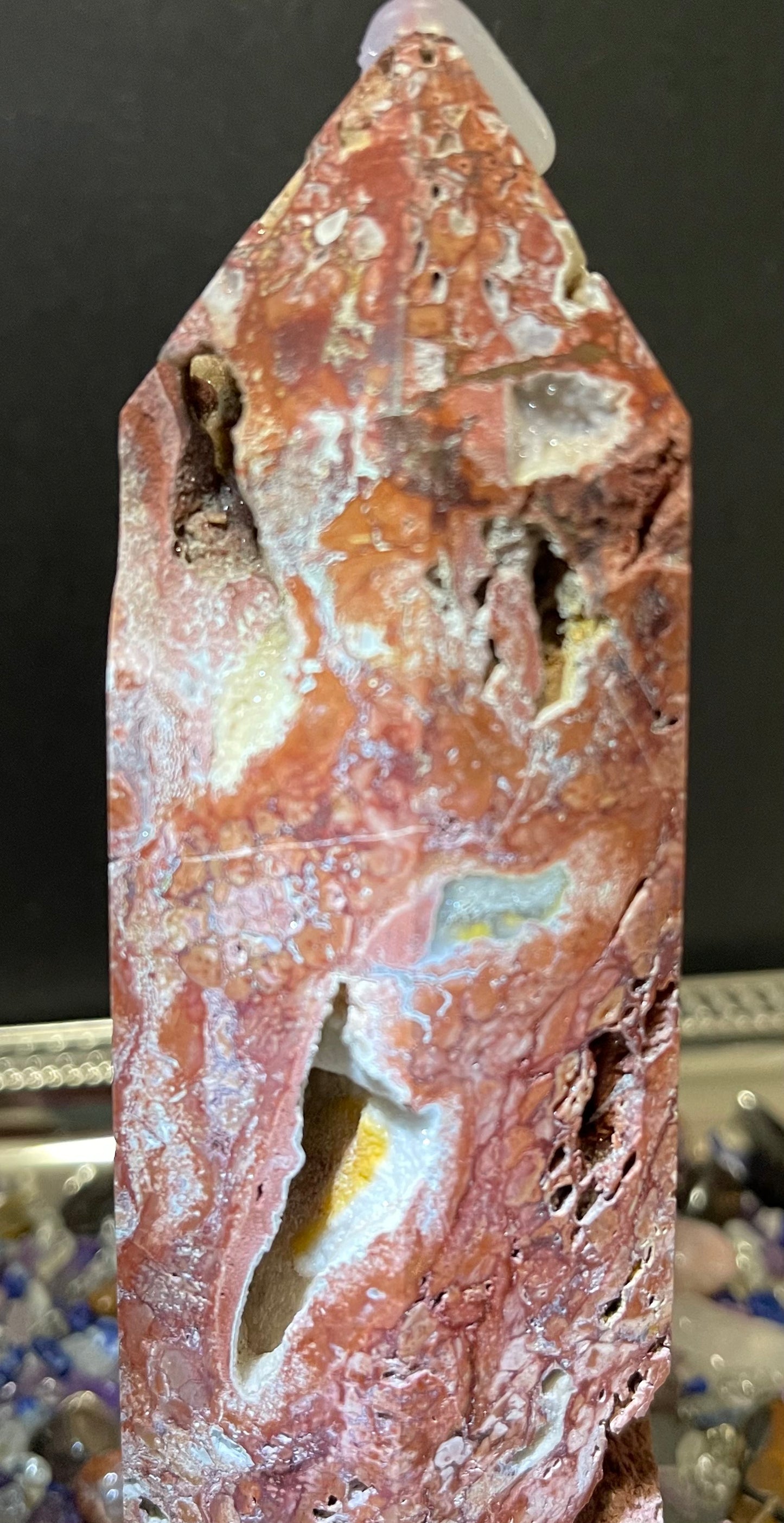 Red Jasper Druzy Tower